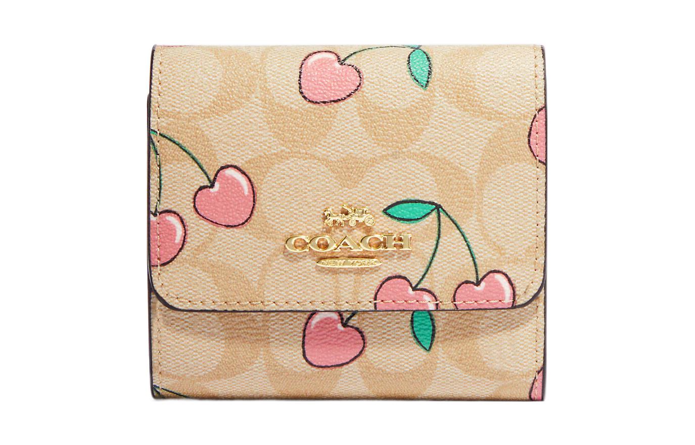 

COACH Трехсекционный кошелек из лакированного холста для карт