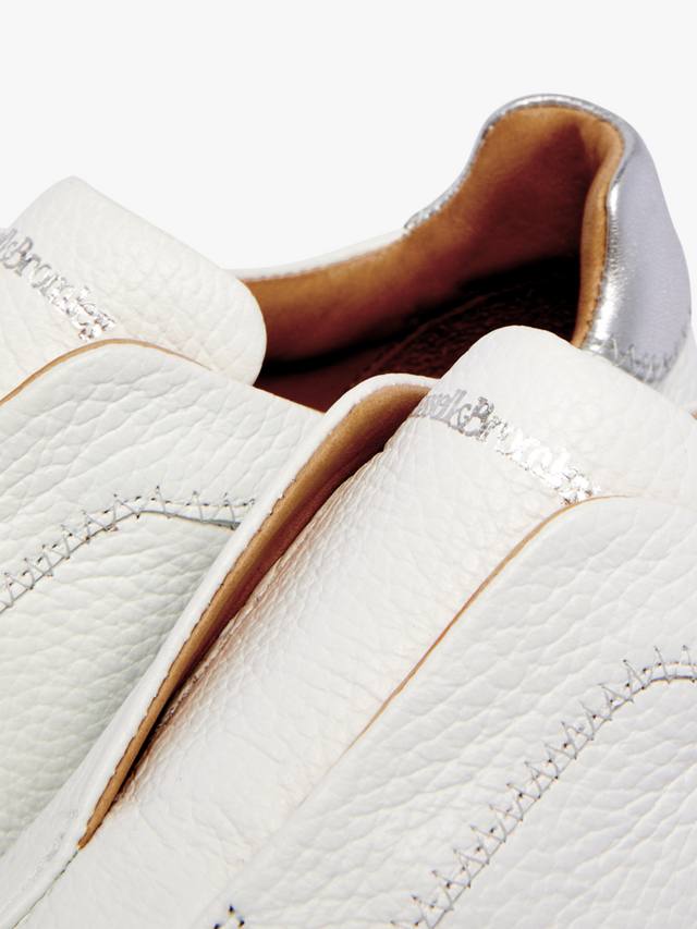 Парка Mid из зерненой кожи бесшнурные платформенные кроссовки Russell & Bromley, White — фото 4