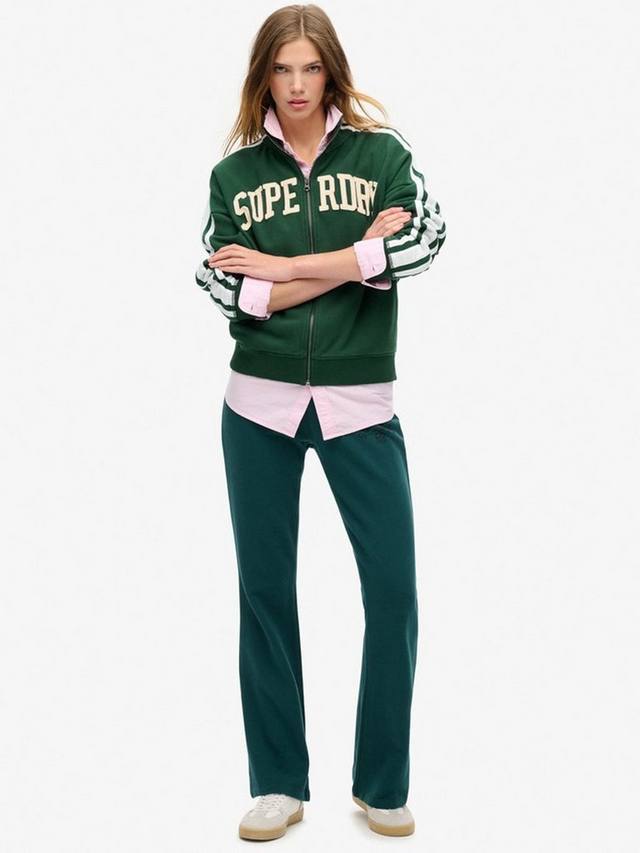 Свободный спортивный топ с аппликацией и молнией Superdry, Enamel Green/Ivory — фото 3