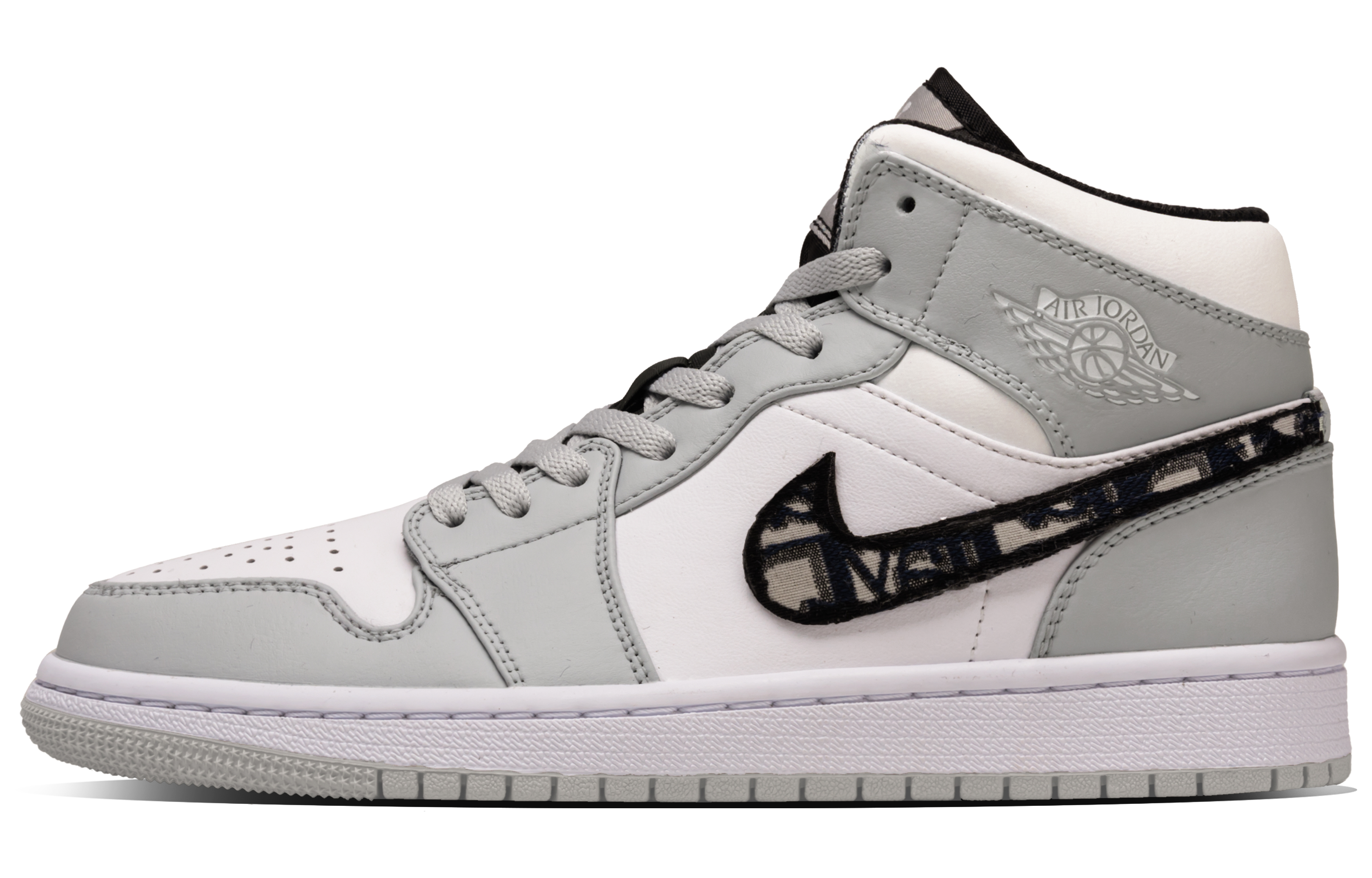 

Jordan Баскетбольные кроссовки Air 1 Ollie Abrasion Resistant Mid Top Vintage, мужские, белые, серые