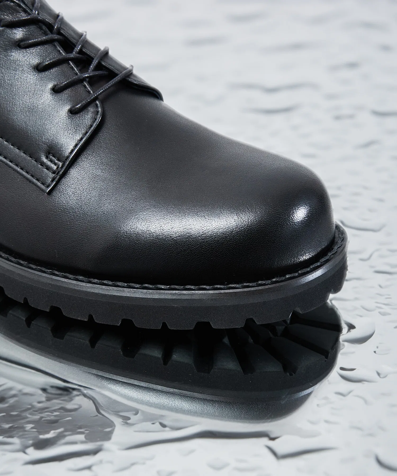 Мужские кожаные дерби PADRONE Waterproof с защитой от воды, круглый мыс, чёрные