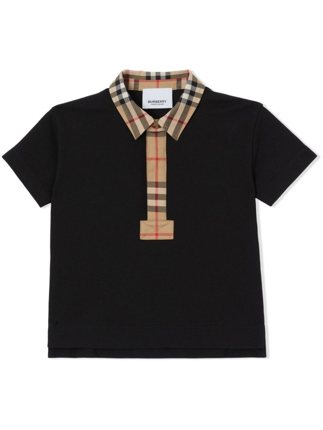 

Burberry Kids рубашка поло с отделкой Vintage Check, черный