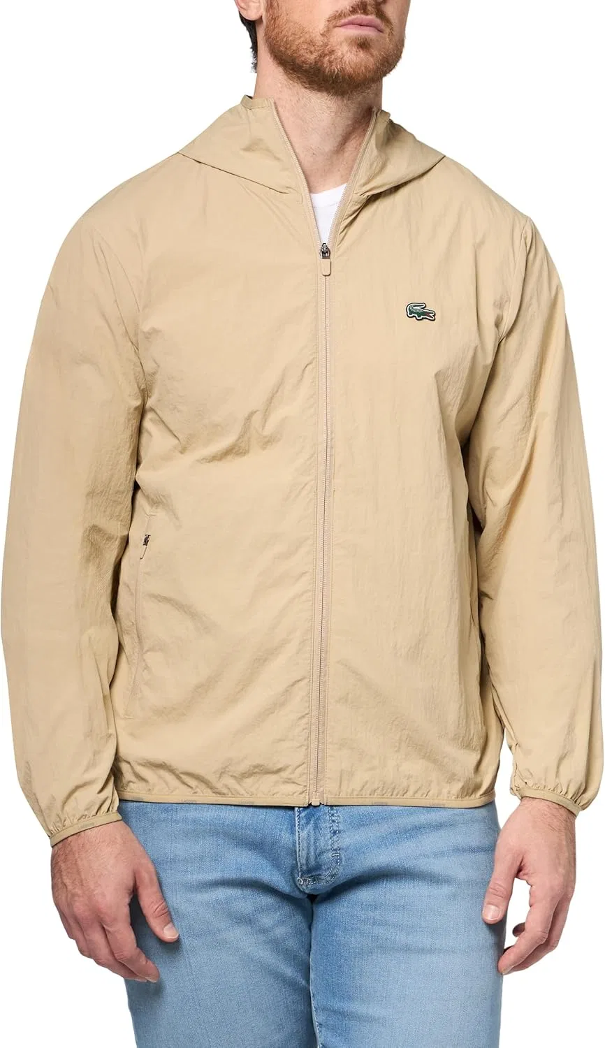 Ветровка Lacoste Viennese, мужская, водоотталкивающая, с капюшоном, синий