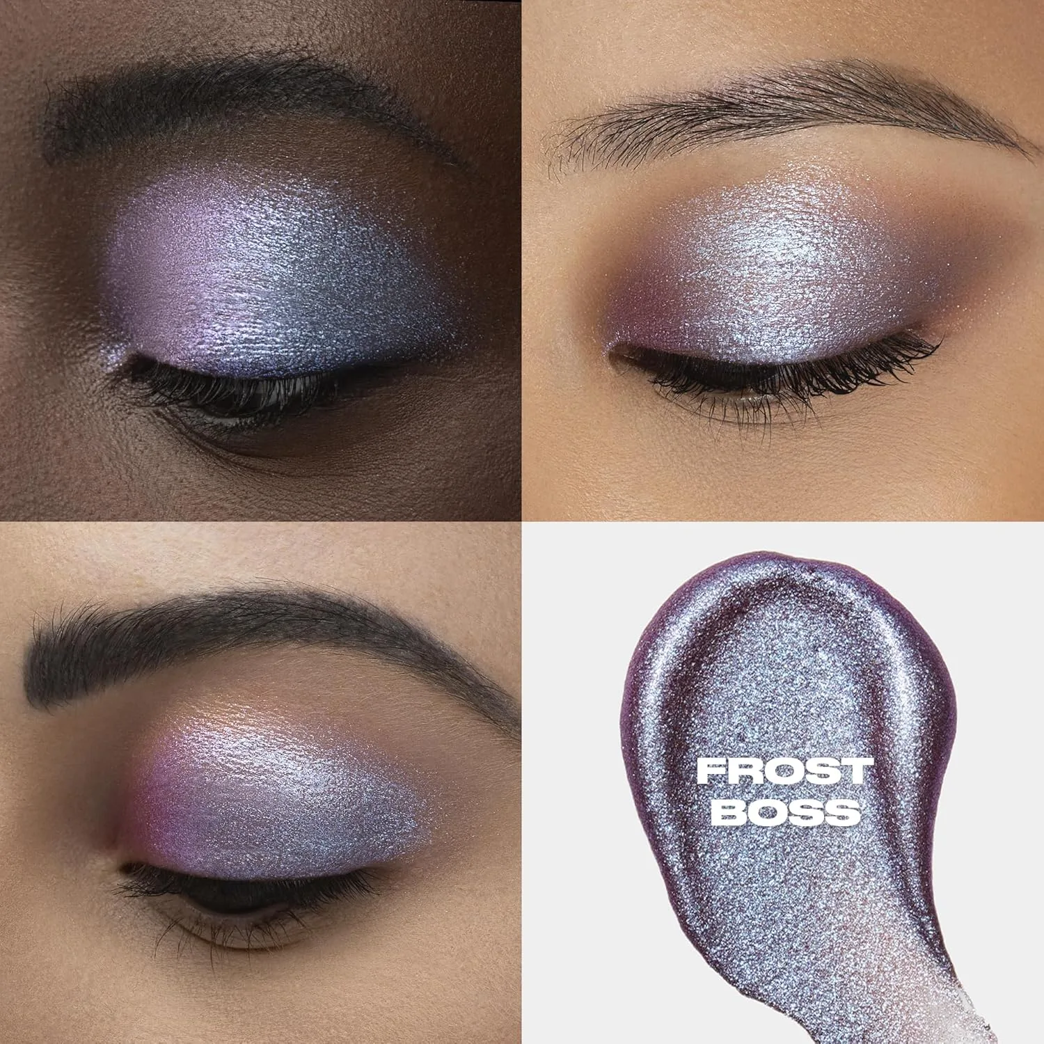 Жидкие тени для век URBAN DECAY 24/7 Glaze-On, стойкие к скатыванию, с блестками, со встроенной кисточкой, легко наносятся, подходят для путешествий - 0,1 жидкой унции, Frost Boss (blue lavender duo chrome shimmer) — фото 2