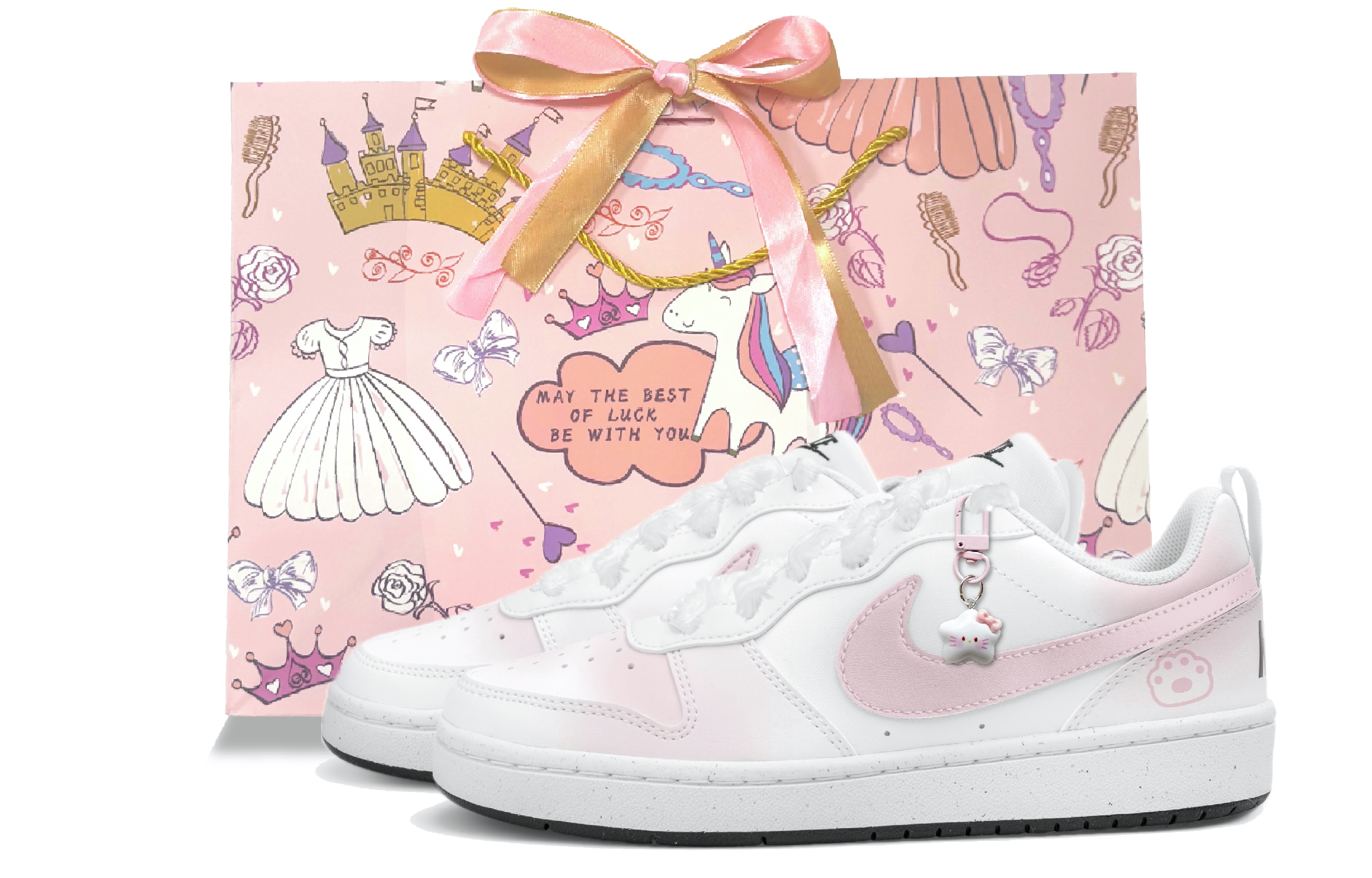 

Court Borough Low top детские скейтбординг кроссовки для подростков Nike, розовый