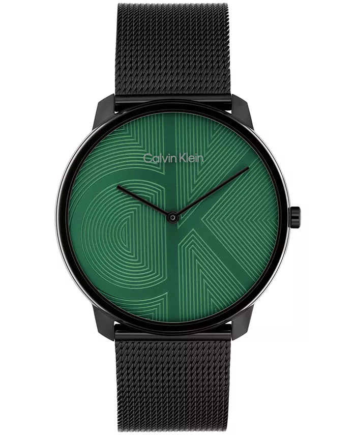 

Унисекс-часы Iconic Ionic с черным стальным браслетом-сеткой, 40 мм Calvin Klein