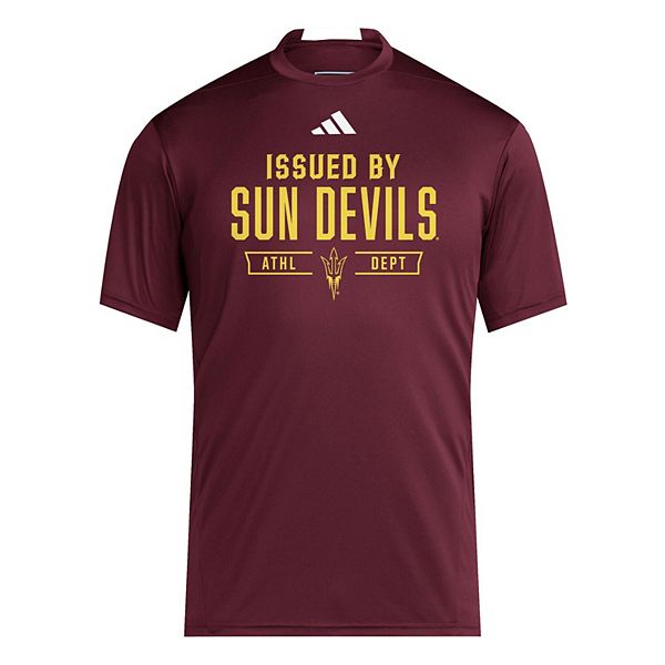 Мужская бордовая футболка arizona state sun devils 2025 training performance team Adidas — фото 3