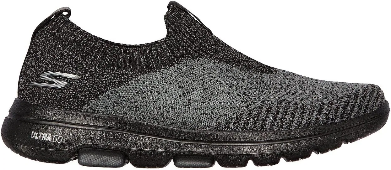 Мужские кроссовки Skechers Gowalk 5 Merrit для бега, эластичная посадка, вязаные, без шнурков, Black Charcoal — фото 2
