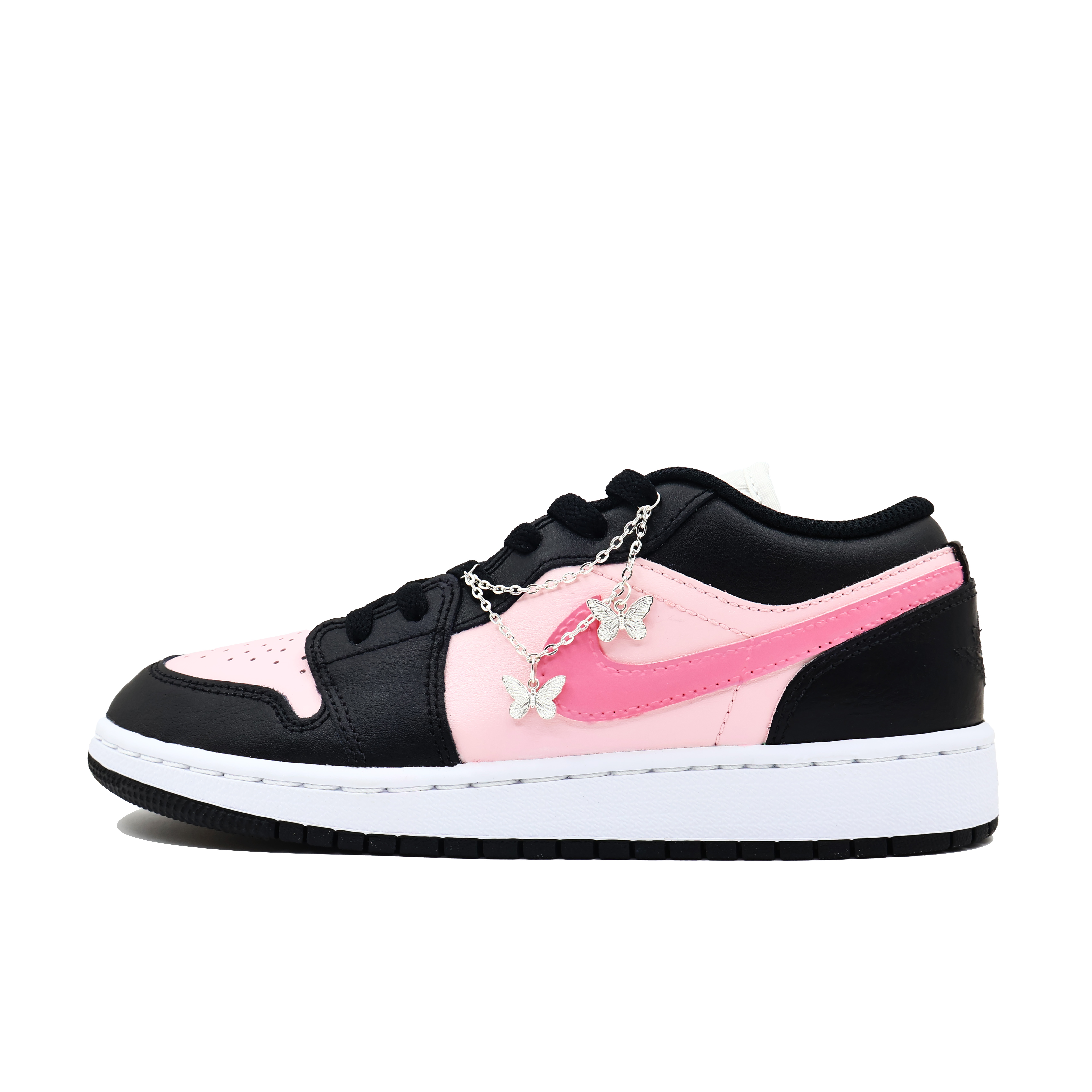 

Детские кроссовки для скейтбординга Air 1 LOW Love Dream с низким верхом, износостойкие и нескользящие Jordan, черный/розовый