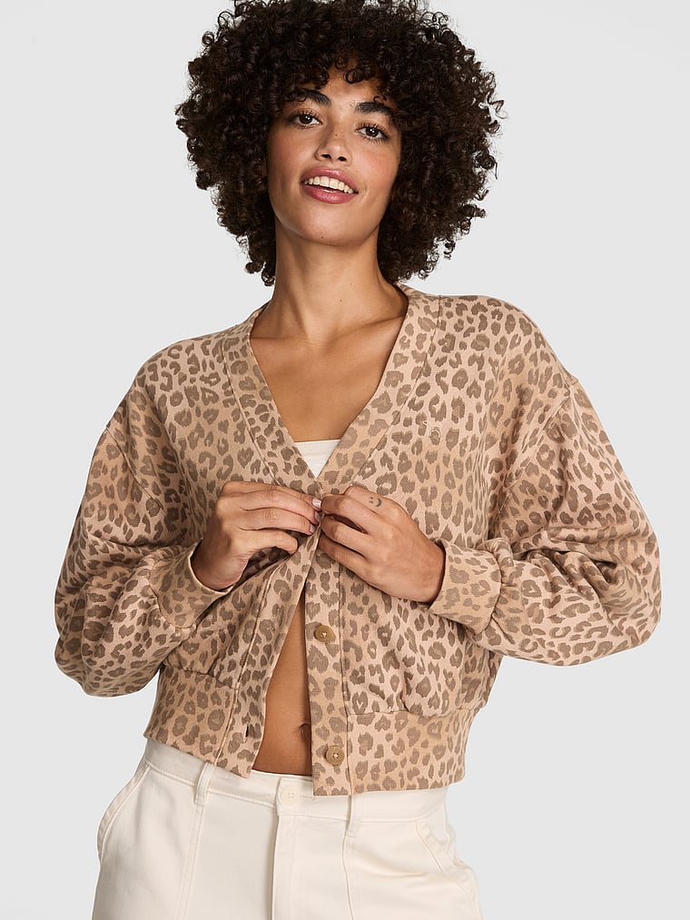 

Укороченный кардиган из флиса Ivy Pink, цвет leopard