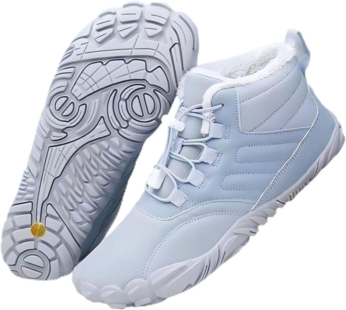

Зимние заземляющие обувь с медью, походная обувь для ходьбы, зимние походные ботинки для женщин и мужчин с цельными медными винтами Zureto, светло-голубой