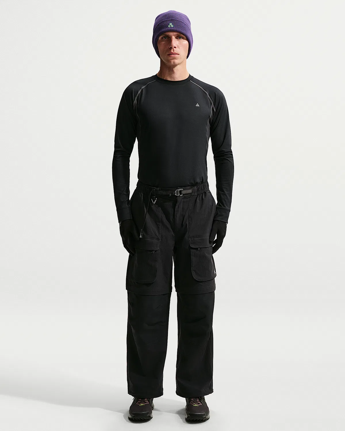 Мужская длинная базовая футболка Dri-FIT Nike ACG "Wildsee", Black/Anthracite/Summit White — фото 4