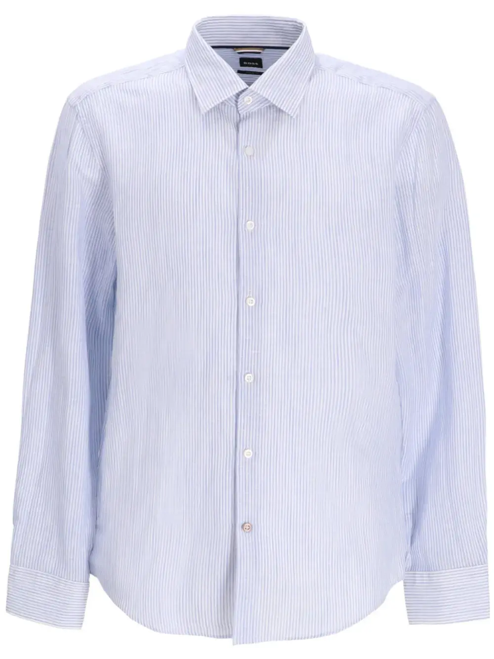 

Льняная рубашка в полоску Boss, синий