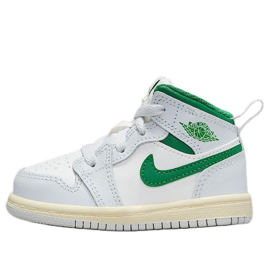 

Кроссовки (TD) Air Jordan 1 Mid 'Summit White Pure Platinum Sail Pine Green', зеленый