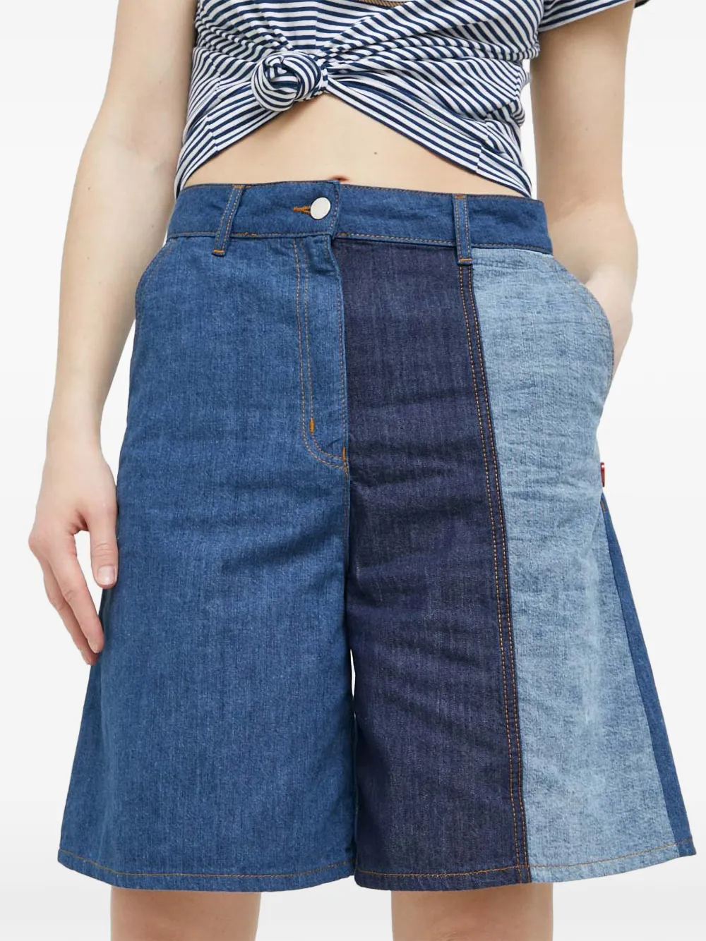 

Шорты с лоскутным дизайном Love Moschino, синий