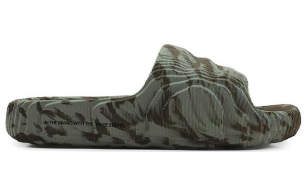 Тапочки adilette 22 slides 'olive strata silver green' Adidas, зеленый — фото 3