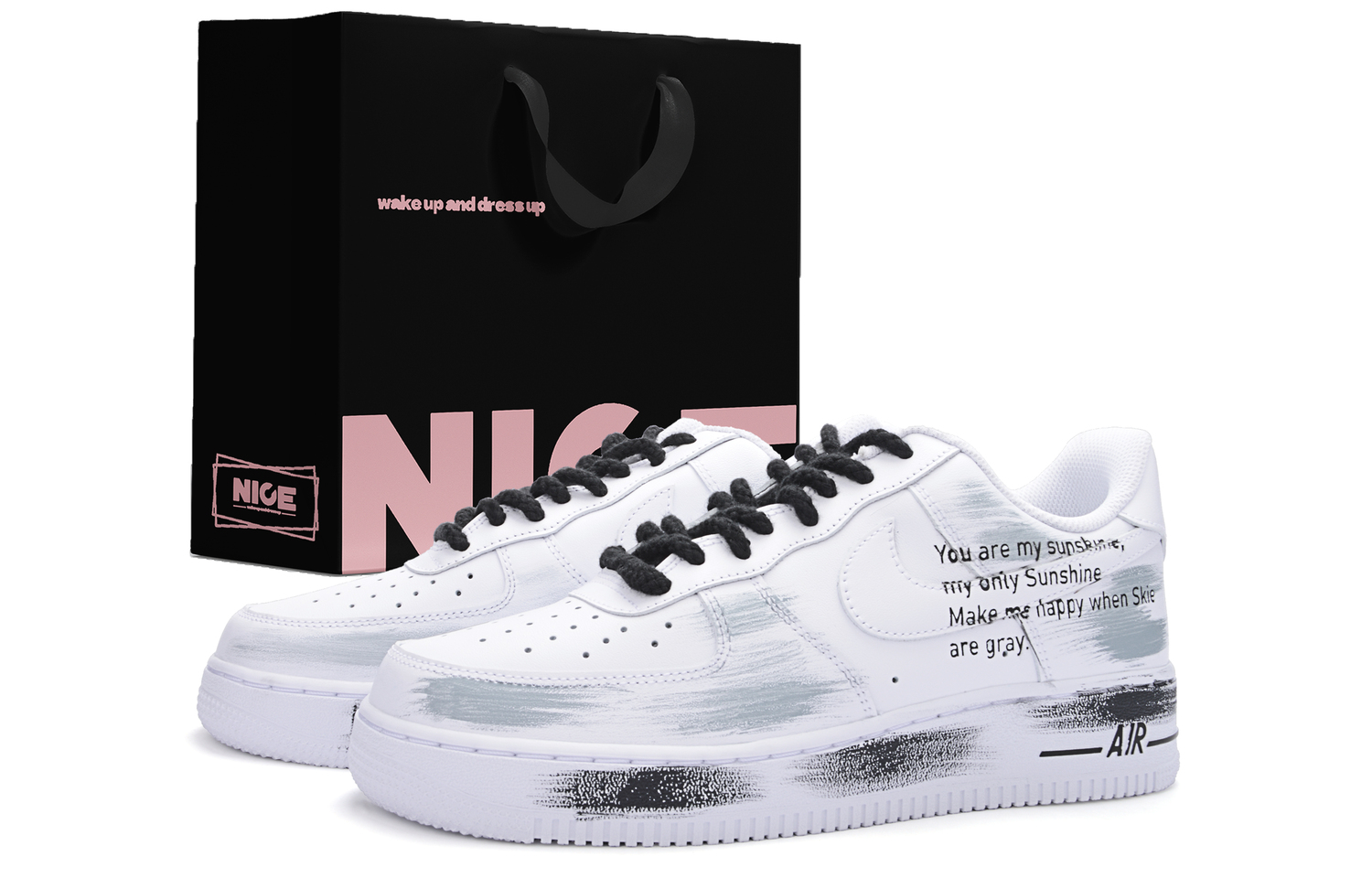 

Nike Кроссовки Air Force 1 с амортизацией, износостойкие низкие скейтерские унисекс белые черные бело-черные, цвет White Black