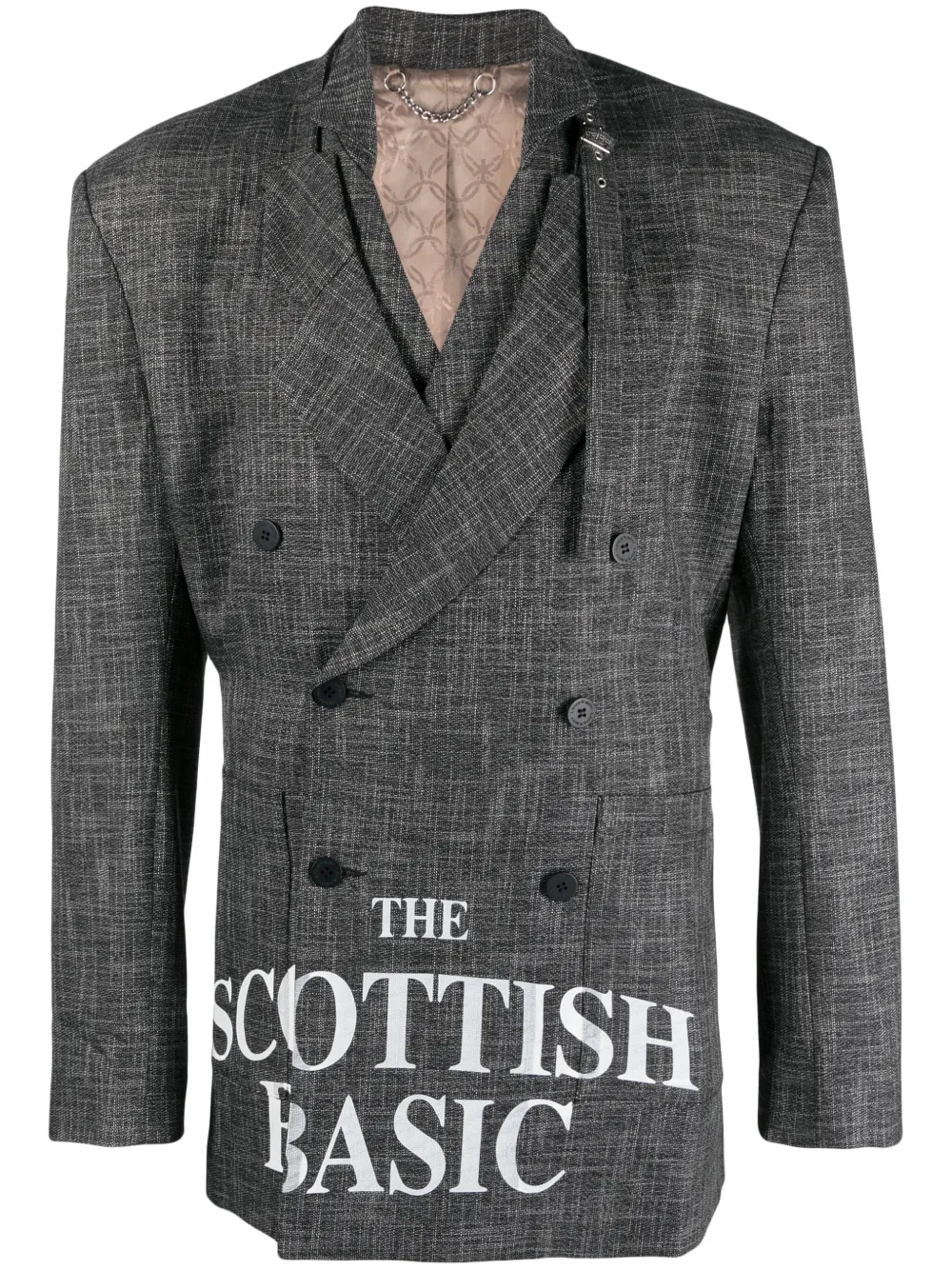 

Двубортный жилет со съемной вставкой Charles Jeffrey Loverboy, серый