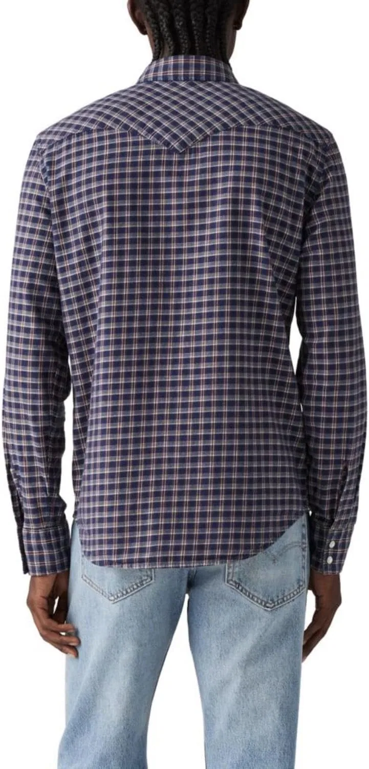Рубашка классическая Levi's Wesley Micro Plaid Dress Blues — фото 2