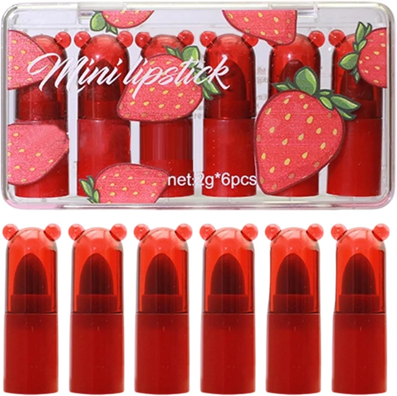 Губная помада матовая Strawberry Design 6 миниатюр, 0.07 oz
