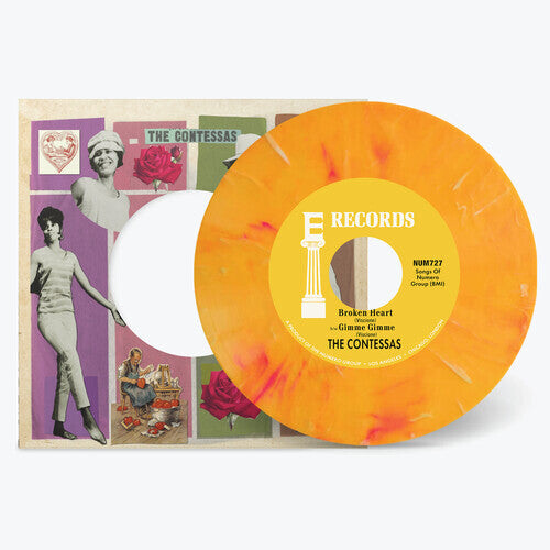 

Сингл 7" Contessas: Broken Heart B/w Gimme Gimme - Peach/white Marble