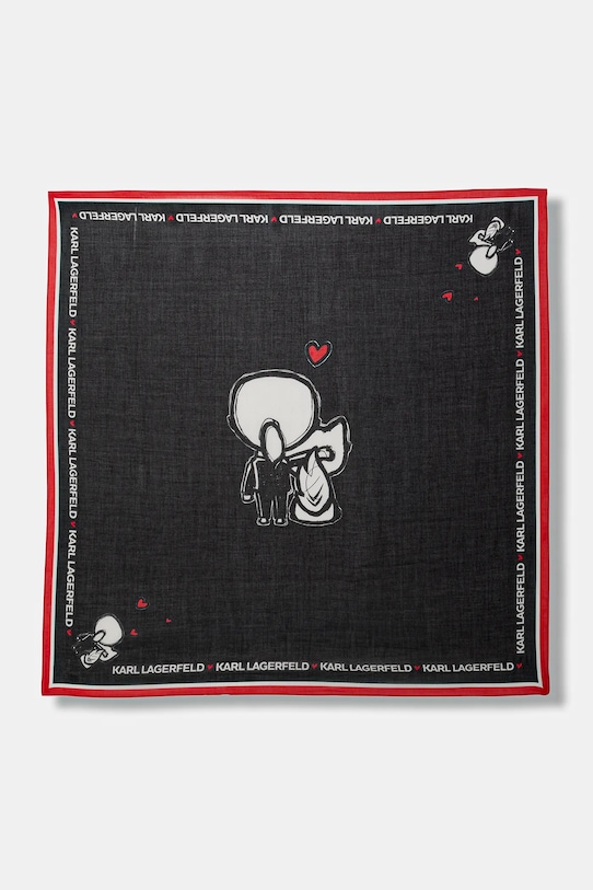 

Шелковый шарф ikon valentine Karl Lagerfeld, черный