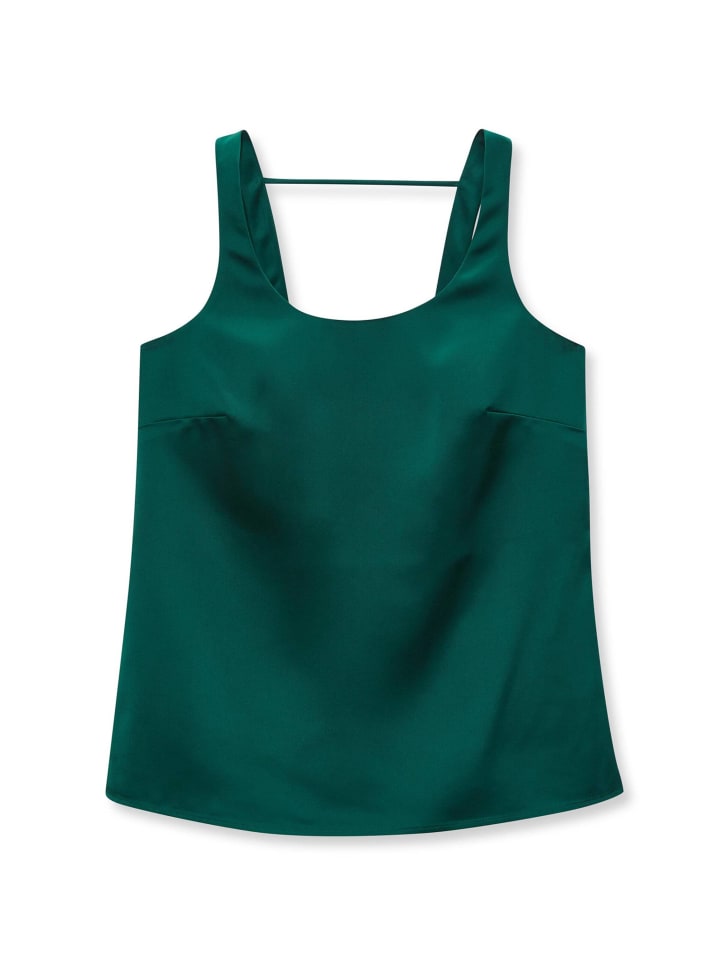 

MADELEINE Топ Top aus feinem Glanz-Satin in botanikgrün