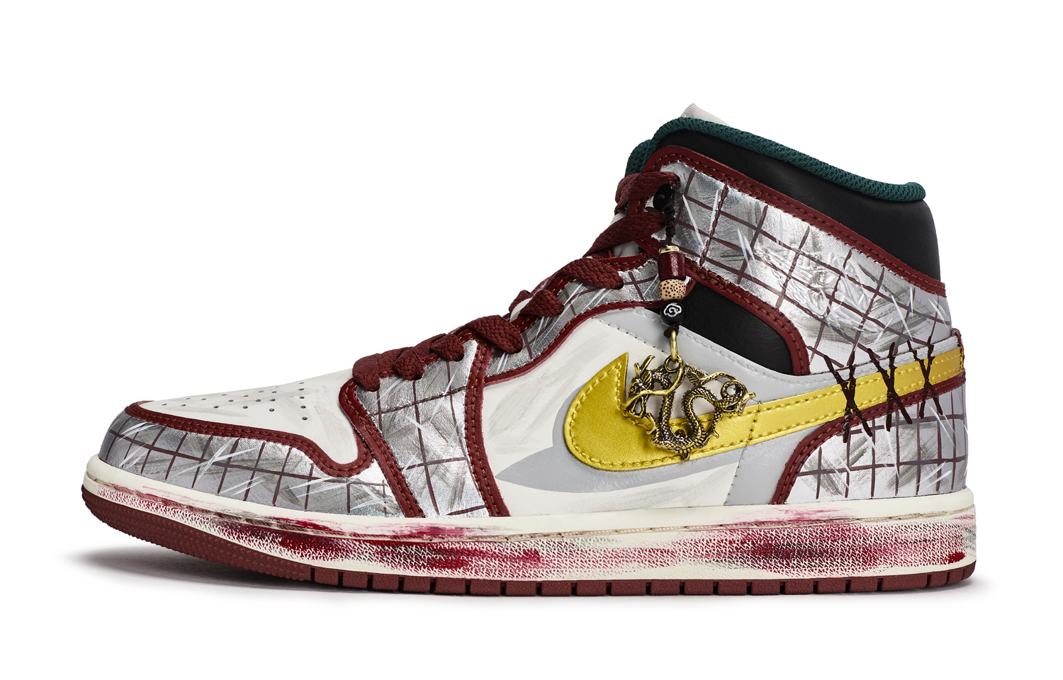 

Air 1 811 Manufacturing, Jinge Putuo Mid top винтажные баскетбольные кроссовки Unisex белые серые золотые серебряные Jordan, красный белый серый золотой серебряный