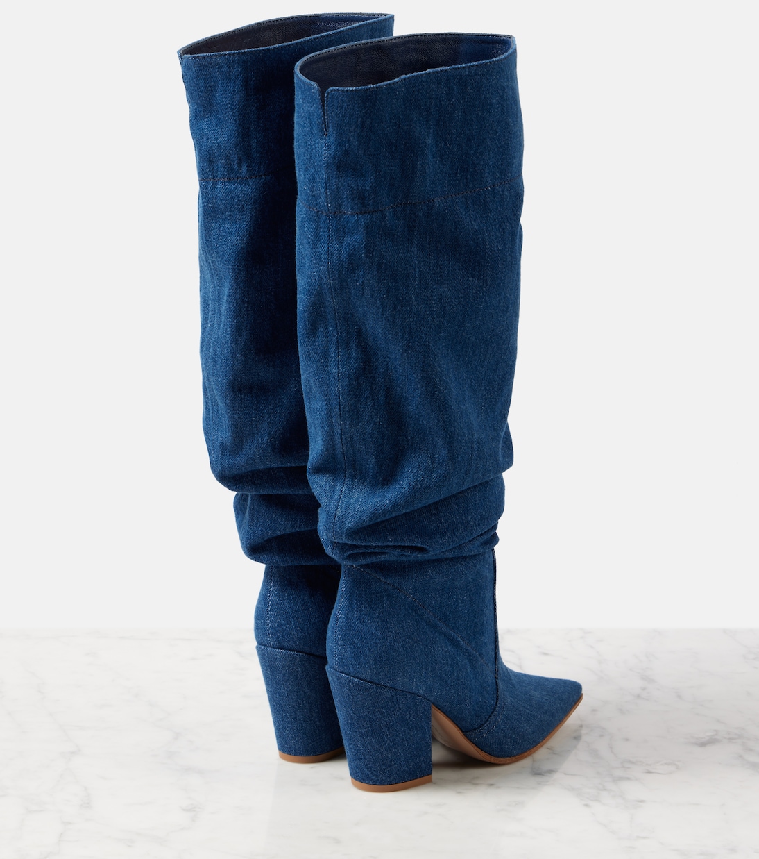 Сапоги выше колена из денима Keinna 85 Gianvito Rossi, Mid Blue — фото 2