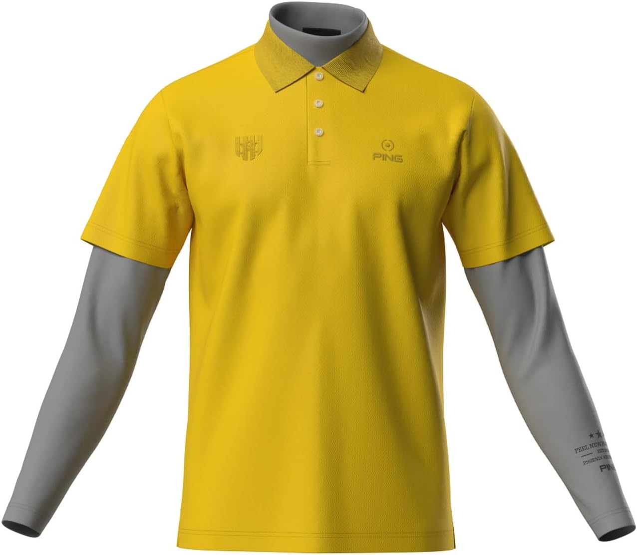 

Мужской многослойный комплект одежды Ping Apparel (рубашка с высоким воротником и поло) / Для игры в гольф / 621-5260800, желтый