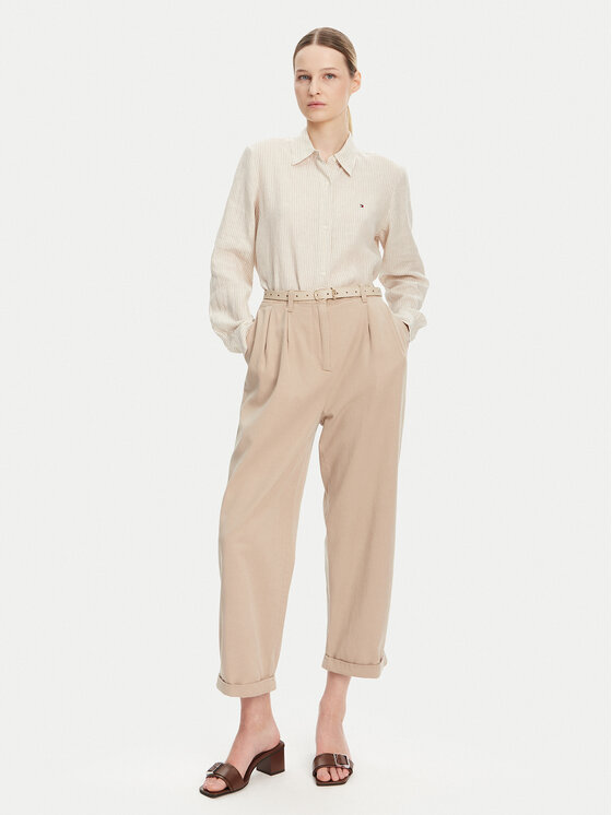 Брюки свободного кроя WW0WW45589 Tommy Hilfiger, бежевый — фото 2
