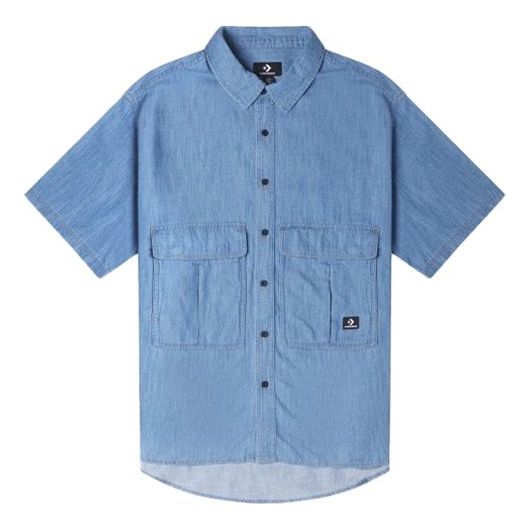 

Рубашка elevated chambray shirt 'indigo blue' Converse, синий