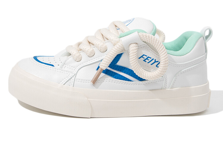 

Кроссовки Feiyue Skateboarding Shoes Women's Low-top White/Royal Blue, белый/синий
