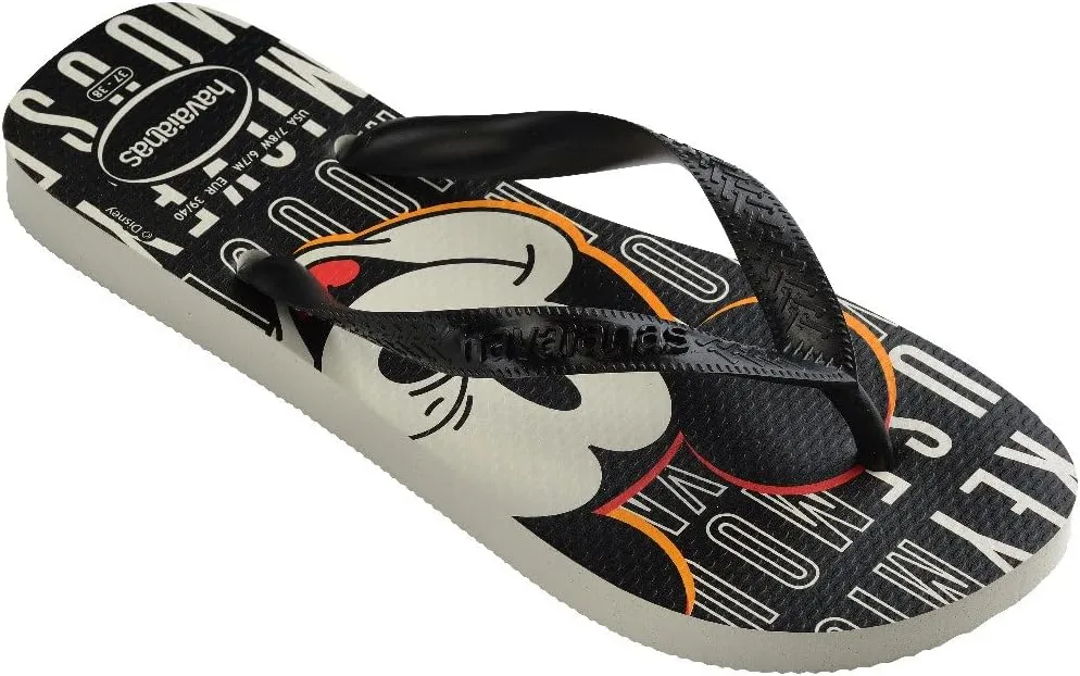 Havaianas Top Disney - шлепанцы унисекс, белый/черный — фото 2