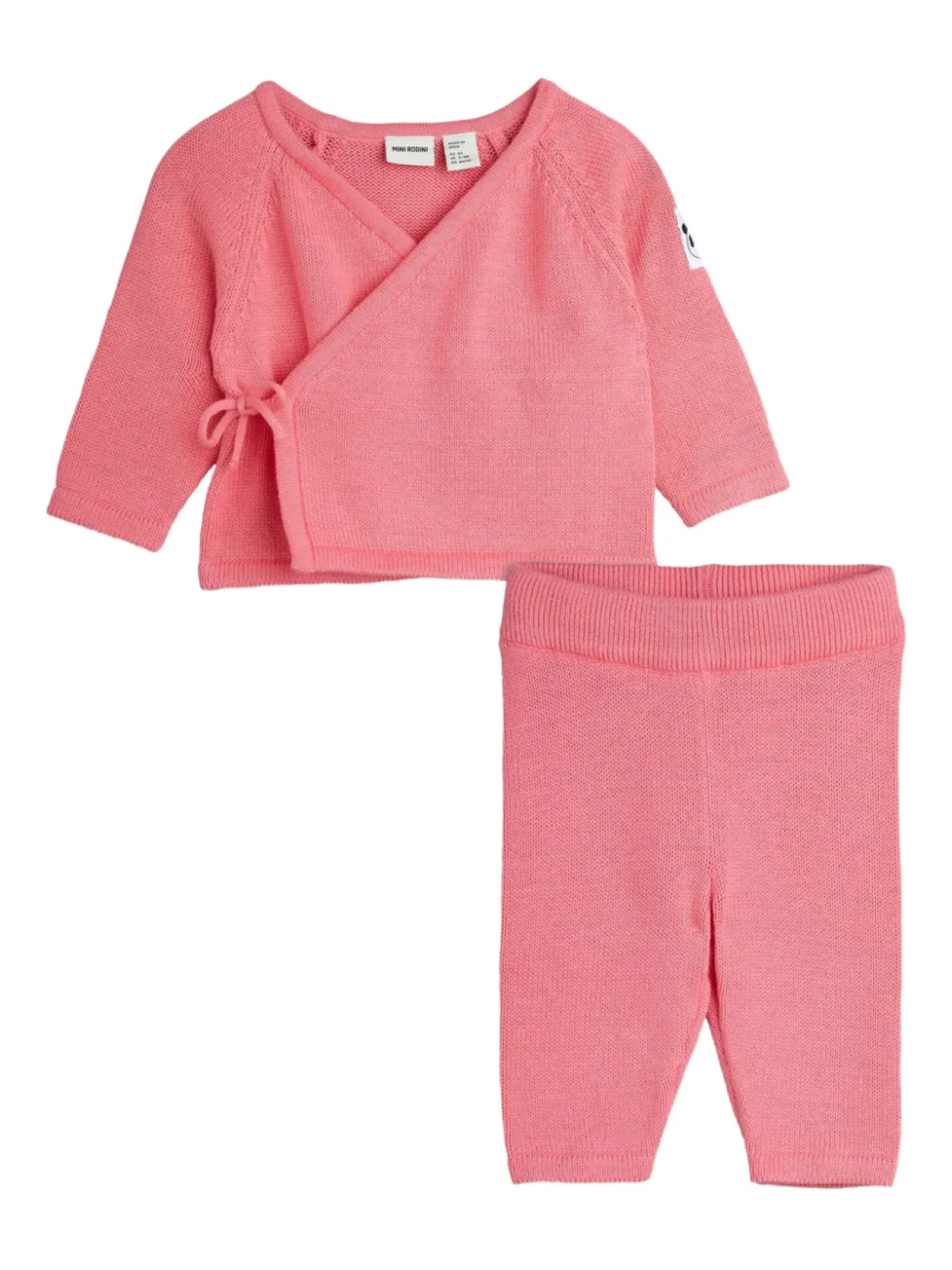 

Комплект из трикотажных брюк с запахом Mini Rodini, розовый