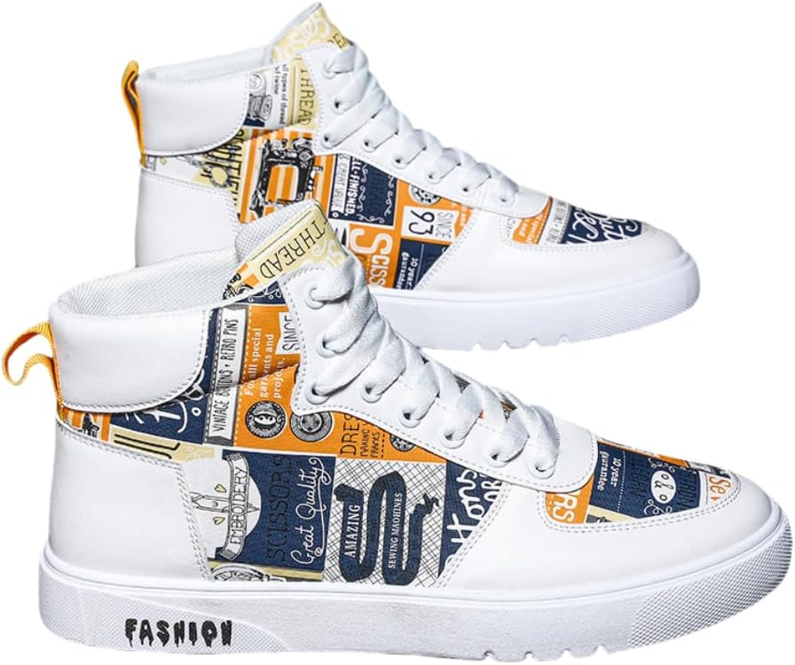 

Мужские модные кеды на шнуровке с высоким верхом, повседневная обувь для прогулок на улице Hhhchpm, желтый