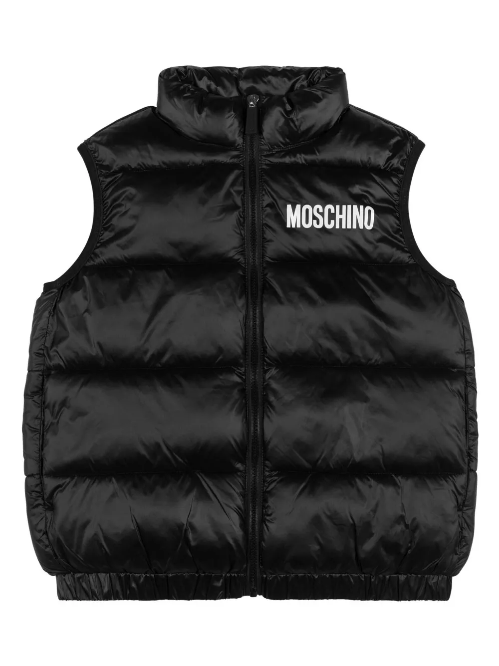 

Дутый жилет с логотипом Moschino Kids, черный