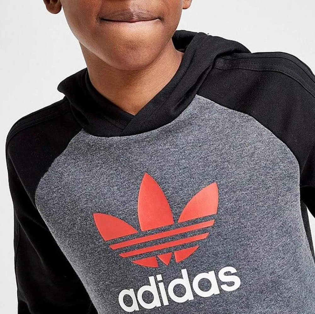 Толстовка Adidas Originals Originals Trefoil, Dark Grey Heather/Black/Lush Red — фото 4