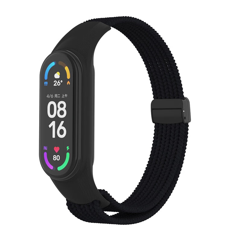 

CHENSONG Часы Strap Xiaomi Compatibility Nylon Material, One-piece case/nylon braided [black] magnetic buckle strap