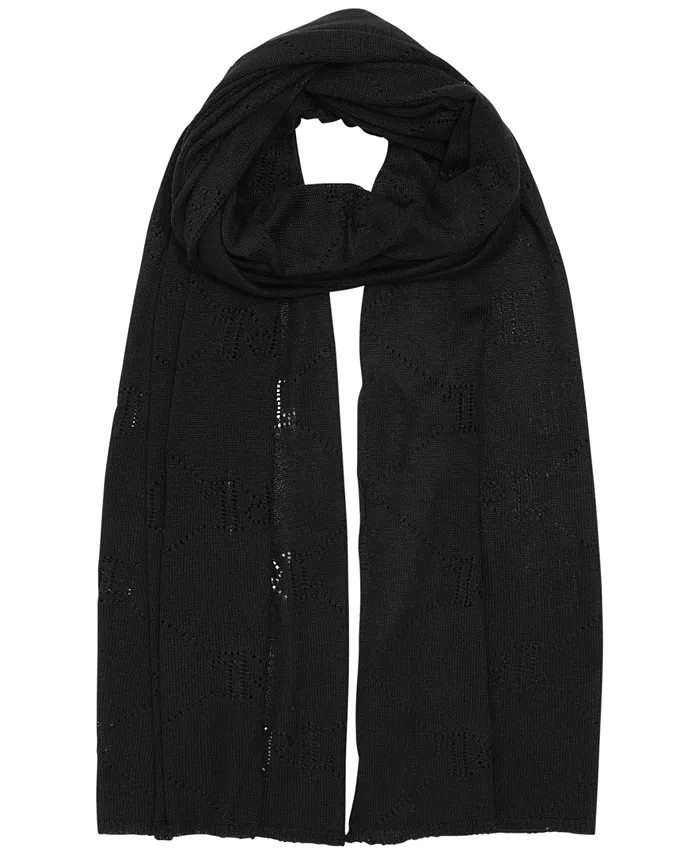 

Женская вязаная кофта с логотипом Pointelle Wrap Lauren Ralph Lauren, черный