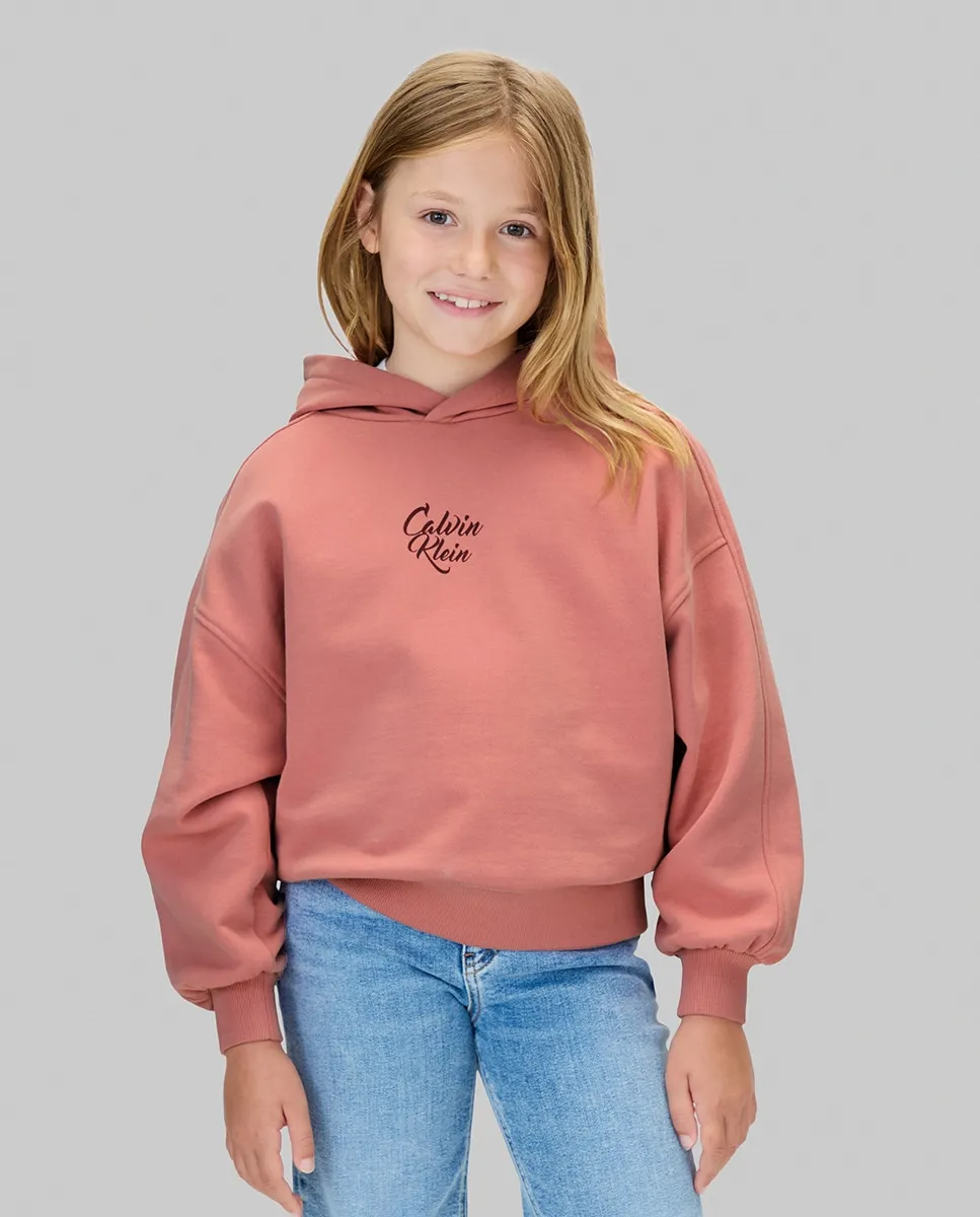 

Детская толстовка с капюшоном Calvin Klein, розовый