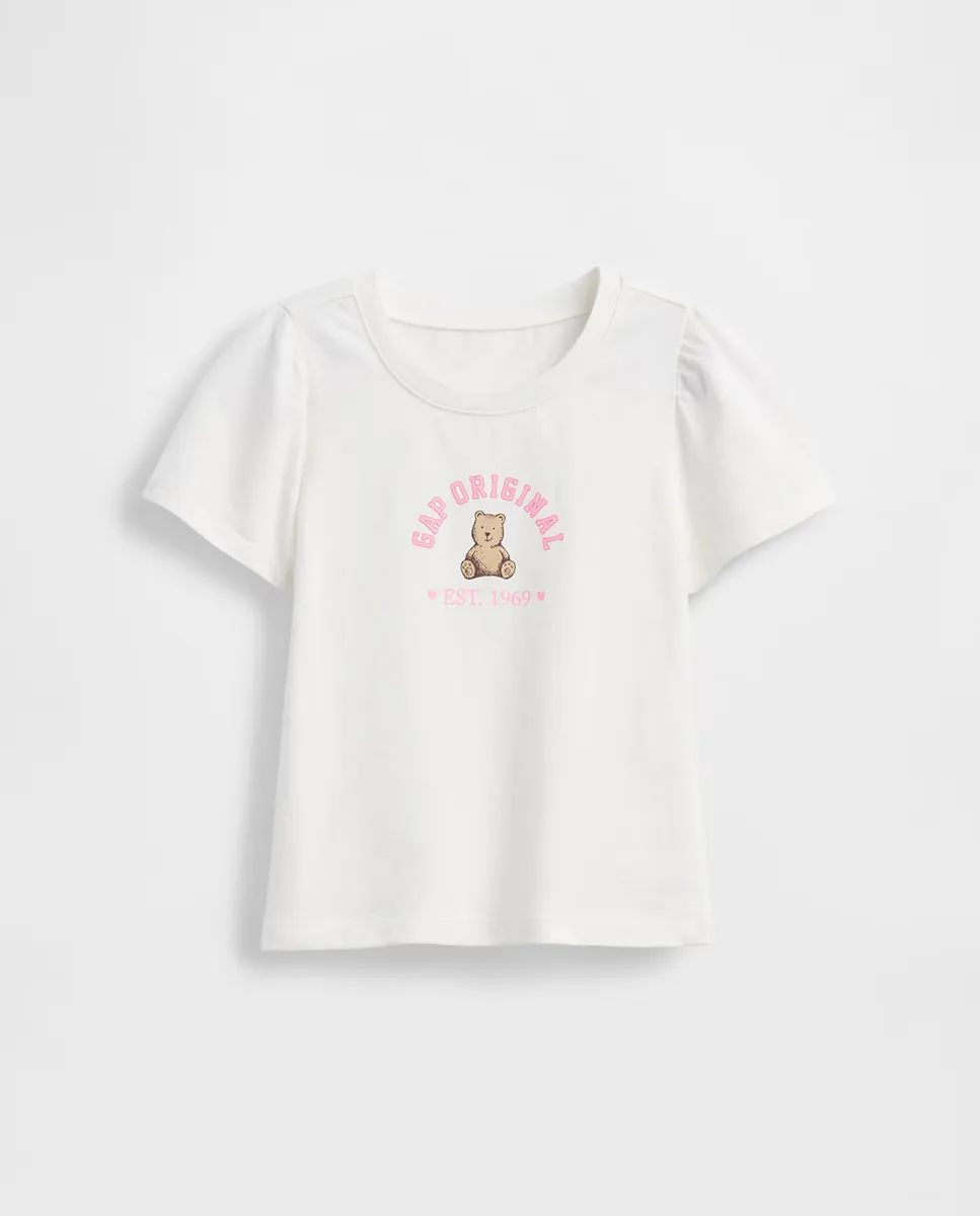 

Футболка с логотипом Brannan Bear Gap для малышей и детей, белый