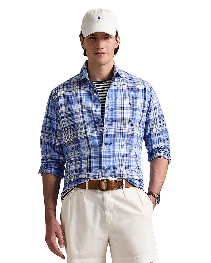 

Классическая клетчатая рубашка Оксфорд Polo Ralph Lauren, синий