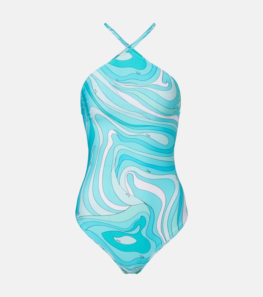 

Купальник Marmo с бретелями-хомутом Pucci, Turquoise