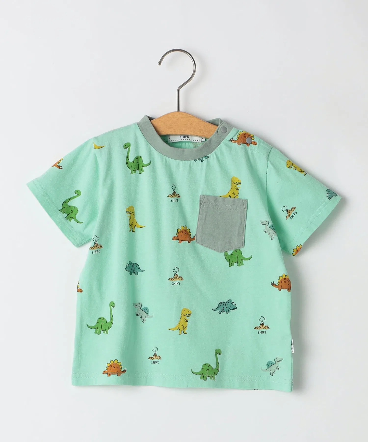 Детская футболка с динозаврами SHIPS KIDS, хлопковая, зелёная