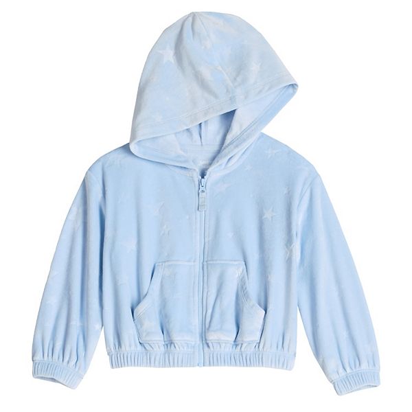 

Детская худи на молнии из велюра для девочек 4-12 лет Jumping Beans, Emboss Stars Blue