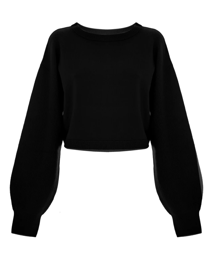 

Широкая укороченная толстовка с круглым вырезом Kocca, черный