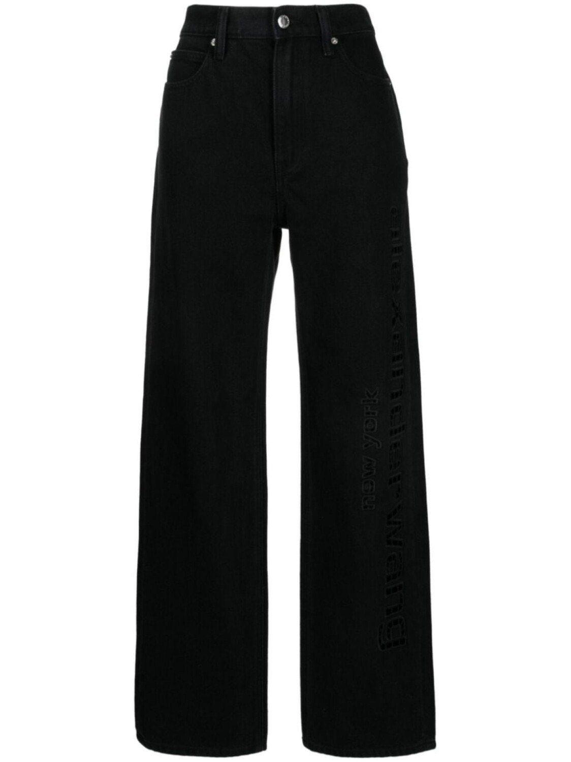 

Alexander Wang прямые брюки EZ с вышивкой, черный