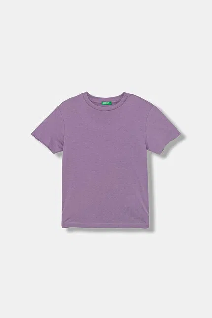 Футболка с принтом свободный крой United Colors of Benetton, фиолетовый — фото 2