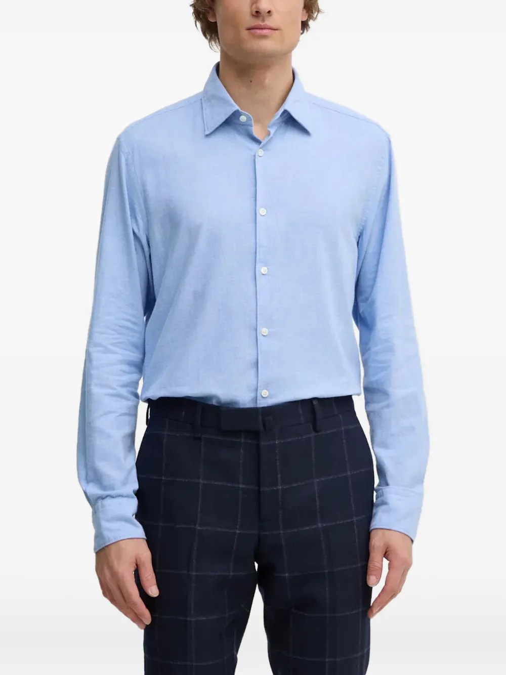 

Рубашка на пуговицах BOSS, синий